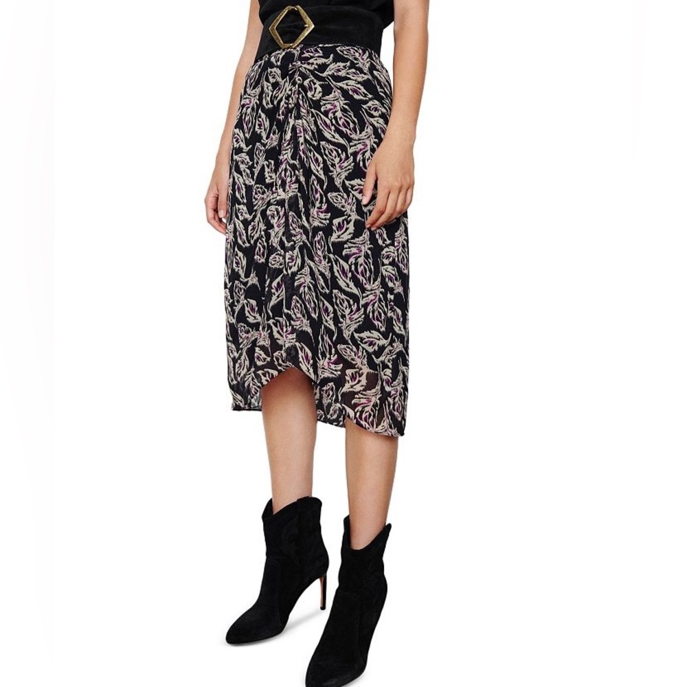 ba&sh Gyna black white high low skirt XS